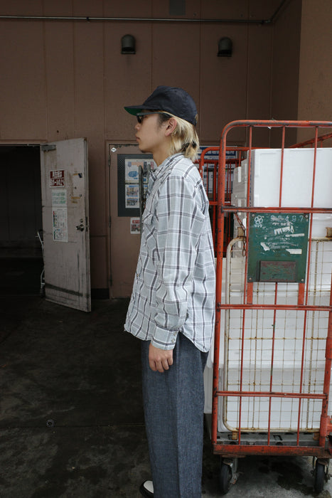 60s Fleatline cotton check western shirt