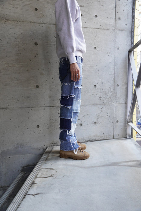 remake patchwork denim pants