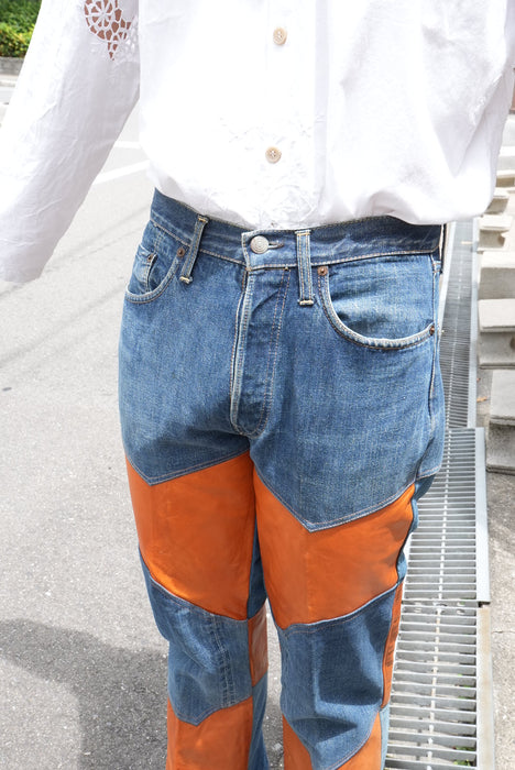 60s Hand Made by Denim Evalution leather 501 "E"