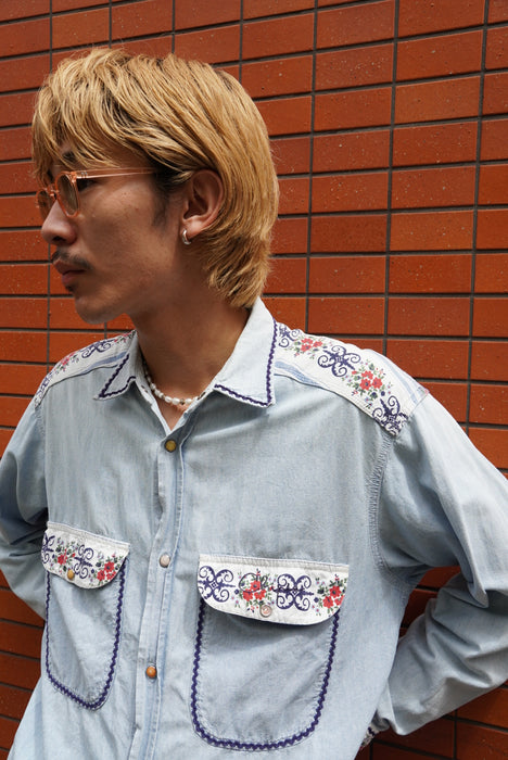 90s CHIPIE chambray western shirts