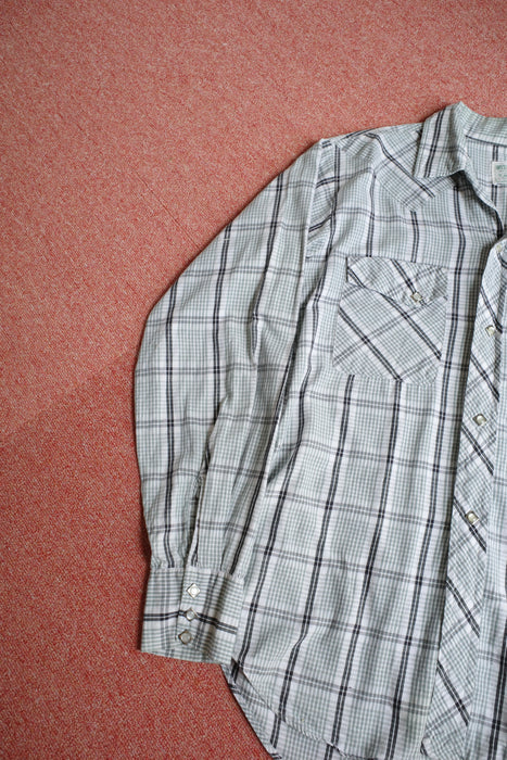 60s Fleatline cotton check western shirt