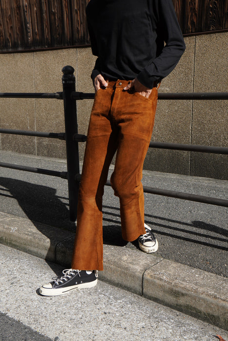 60s handmade western leather pants