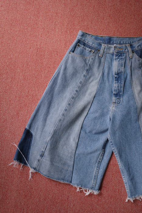 remake Levi's patchwork denim shorts