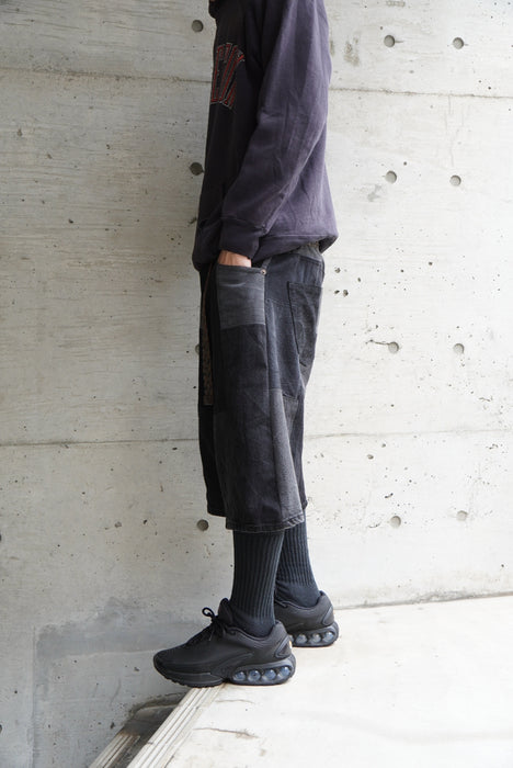 patchwork black denim