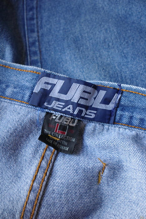 90s FUBU gimmick denim with leather goods