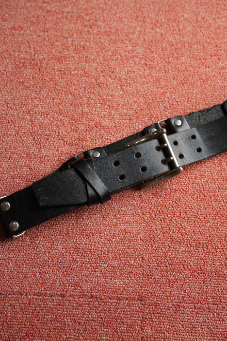 leather studs ring belt