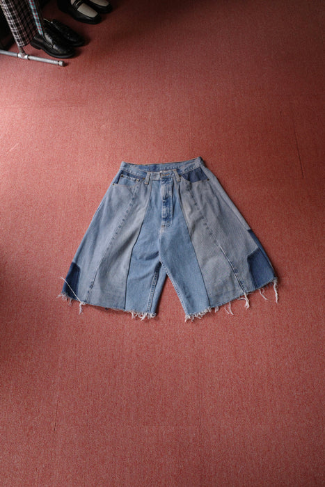 remake Levi's patchwork denim shorts