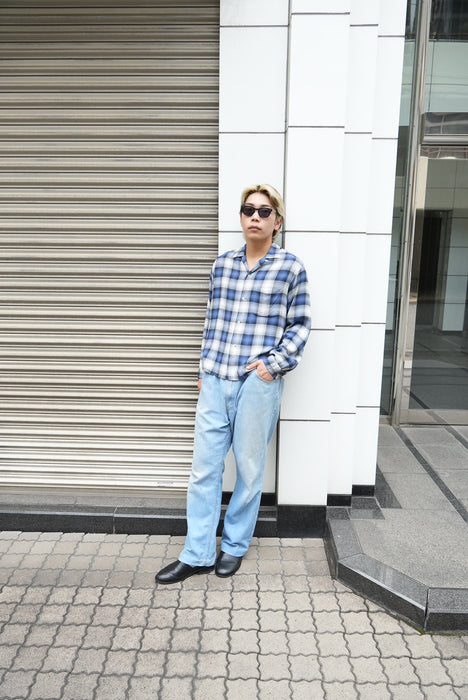 60s unknown check rayon shirt