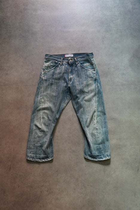 00s Levi's engineered bleached cropped denim