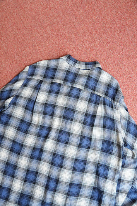 60s unknown check rayon shirt