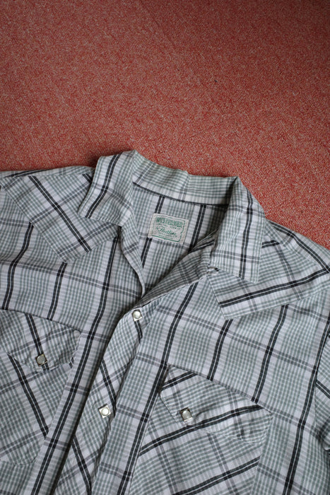 60s Fleatline cotton check western shirt