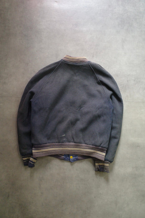 60s satin×wool reversible jacket