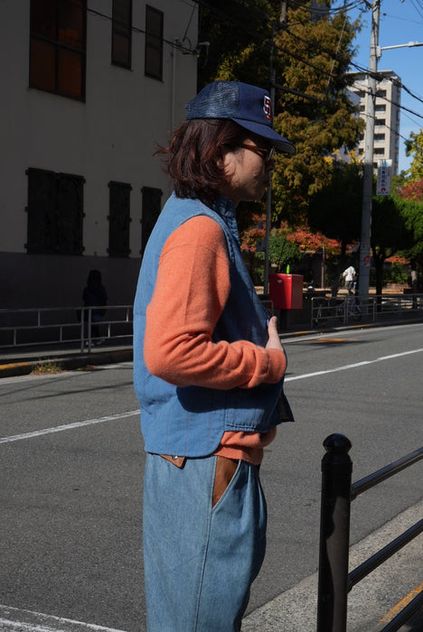 80s denim boa vest