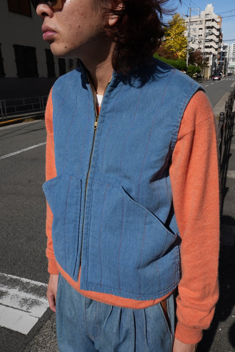 80s denim boa vest
