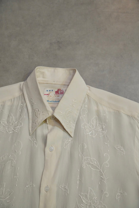 70s hand embroidered sheer shirts