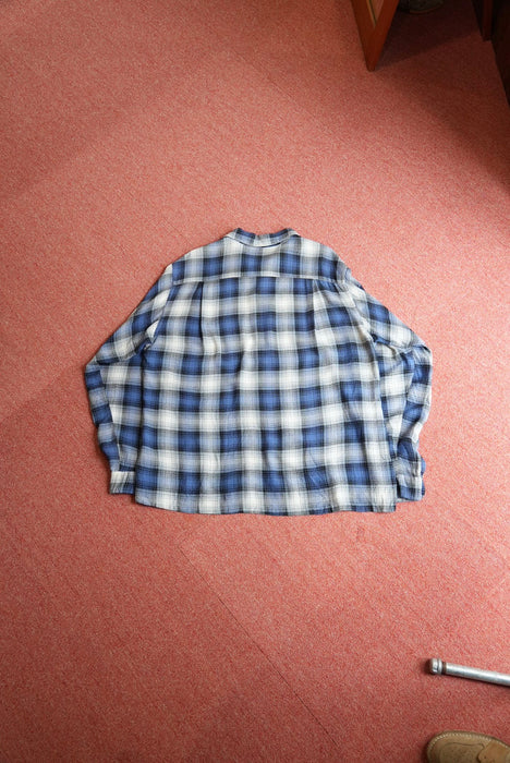 60s unknown check rayon shirt