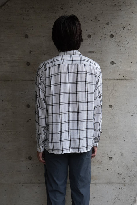 60s Manhattan check rayon shirt