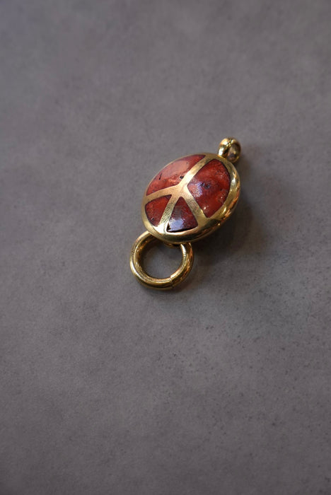 handmade brass charm "peace"