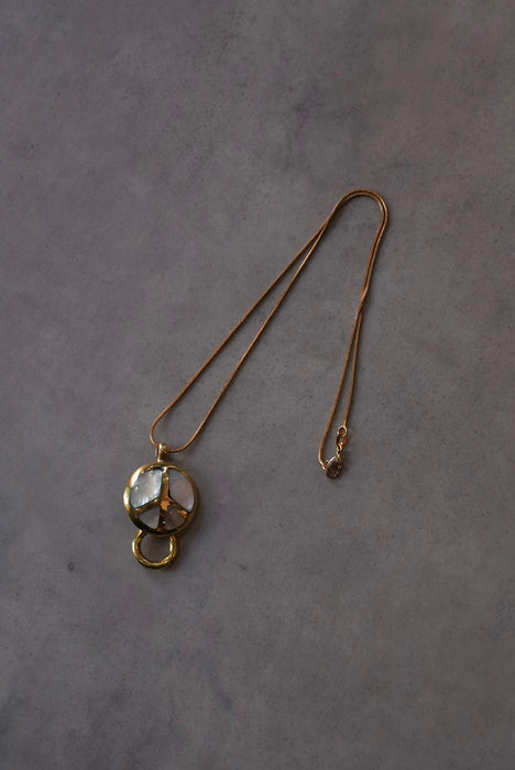 handmade brass charm "peace"