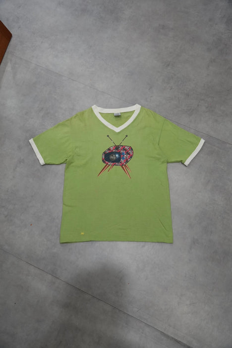 90s silverTab ringer tee