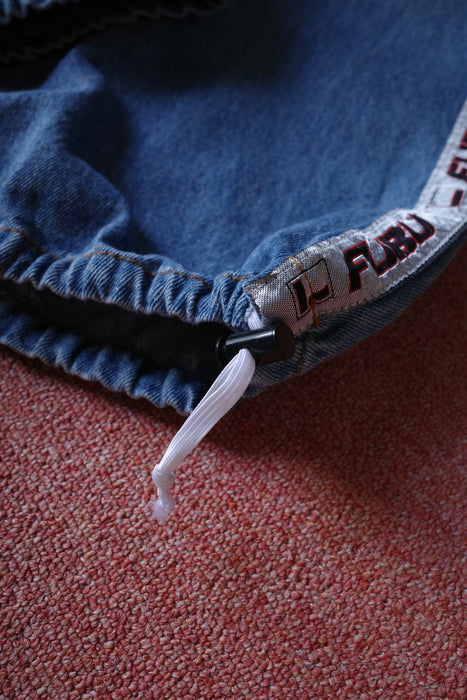 90s FUBU gimmick denim with leather goods