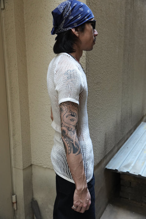 70s danish army fishnet tee