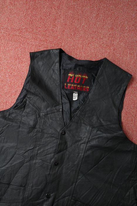 90s lace-up leather vest