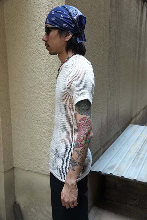 70s danish army fishnet tee