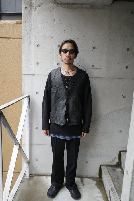 90s lace-up leather vest