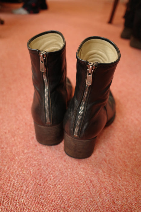 00s JOLI leather back-zip heeled boots