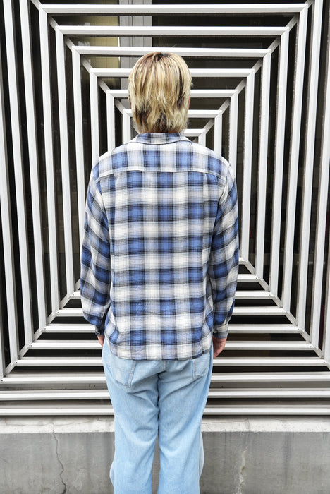 60s unknown check rayon shirt