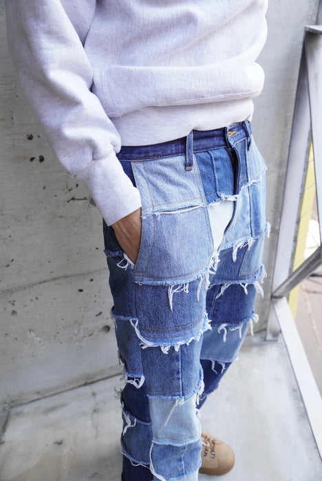 remake patchwork denim pants