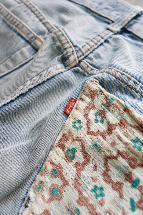 90s JET RAG 縮緬 patchwork denim