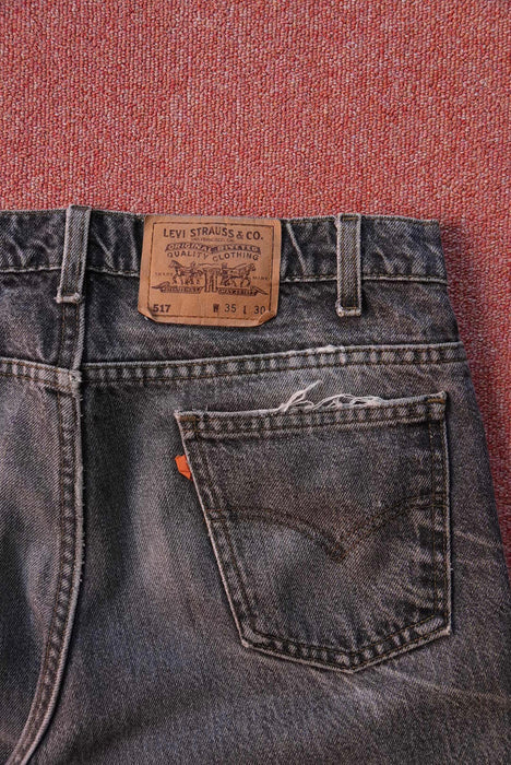 90s Levi's 517 yarn-dyed black denim