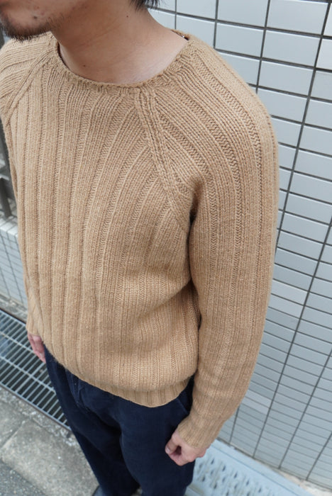 Ralph Lauren camelhair × lambswool hand knit