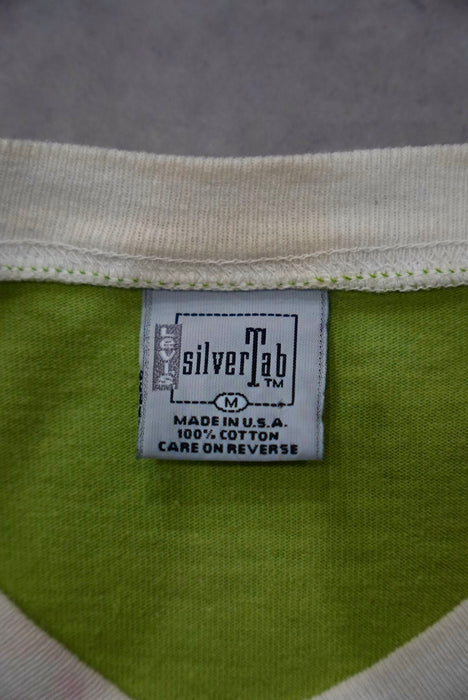 90s silverTab ringer tee