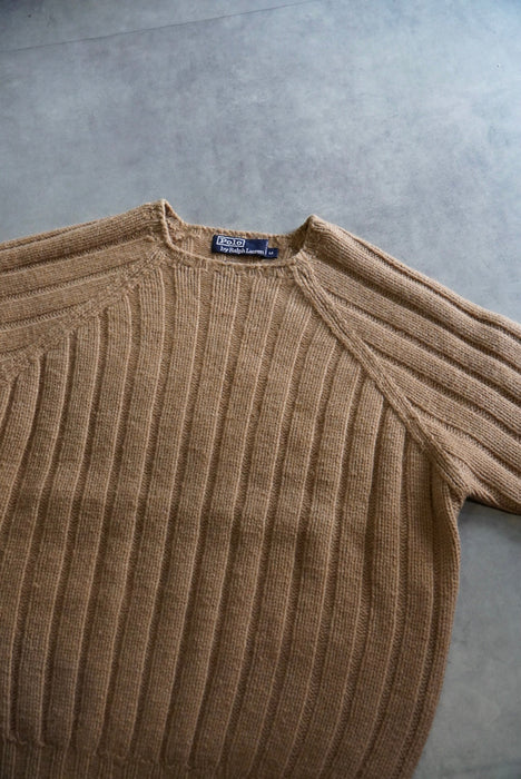 Ralph Lauren camelhair × lambswool hand knit