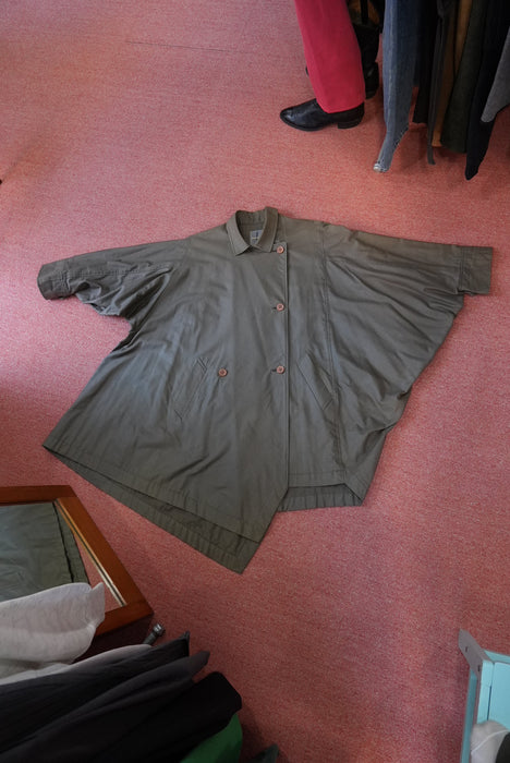 80s ISSEY MIYAKE oild cotton WIND COAT