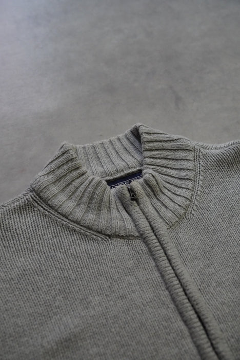 00s LANDS' END zip cotton knit