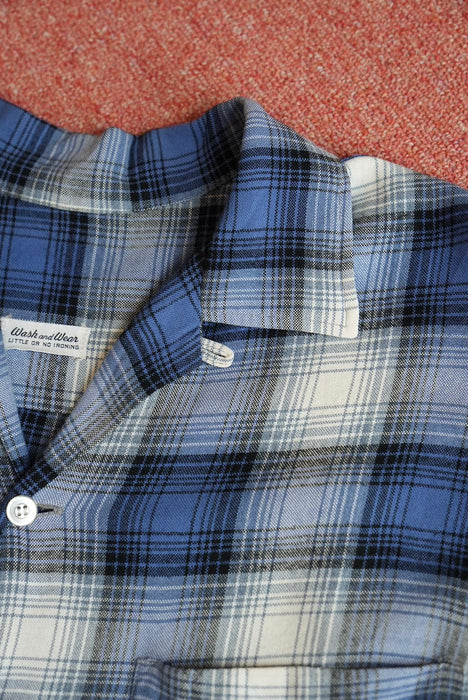 60s unknown check rayon shirt