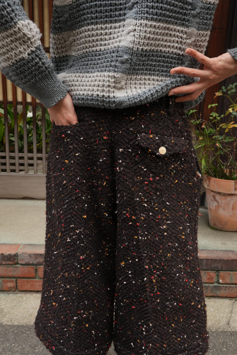 HAPPYEND HOKKORI tweed pants CHOCO