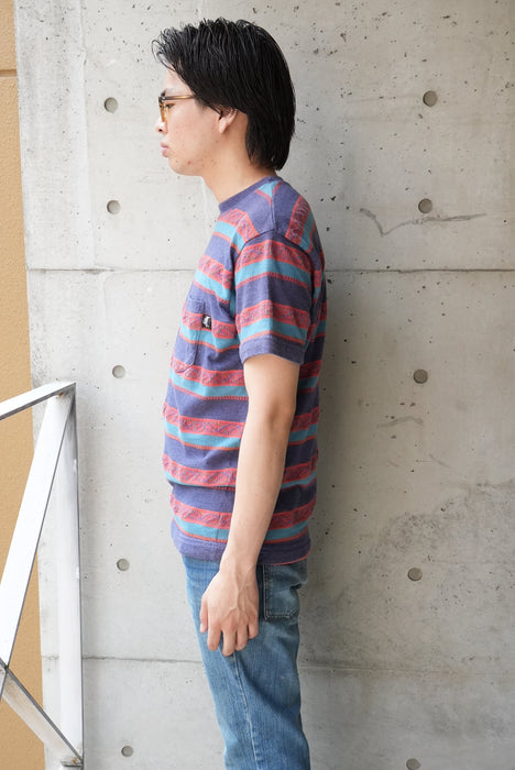 80s STUSSY jacquard border tee