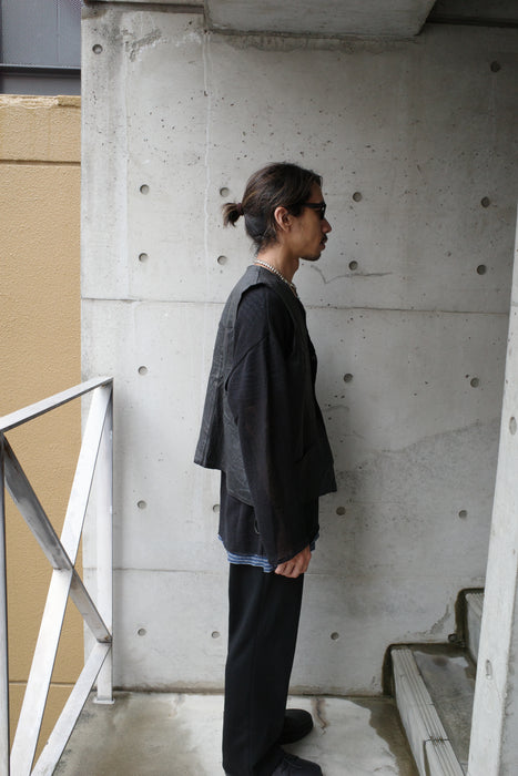 90s lace-up leather vest