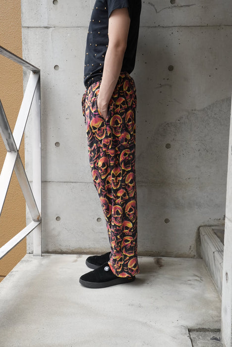 TATTOO ROUNGE fire skull pajama pants