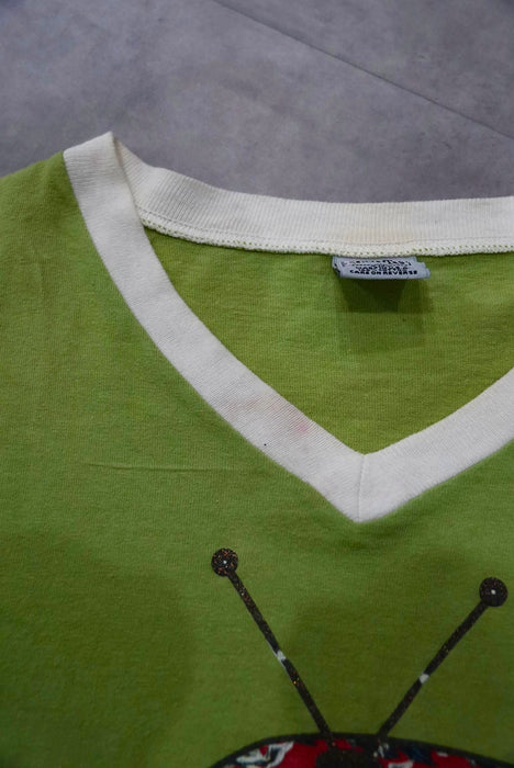 90s silverTab ringer tee