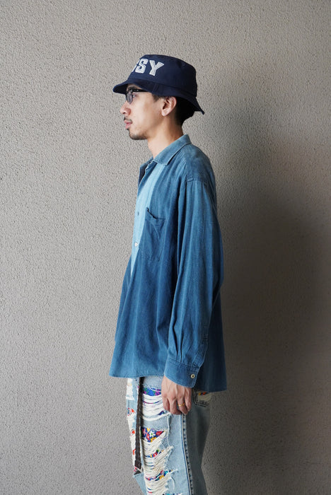 00s COMME des GARÇONS HOMME 2tone indigo shirts