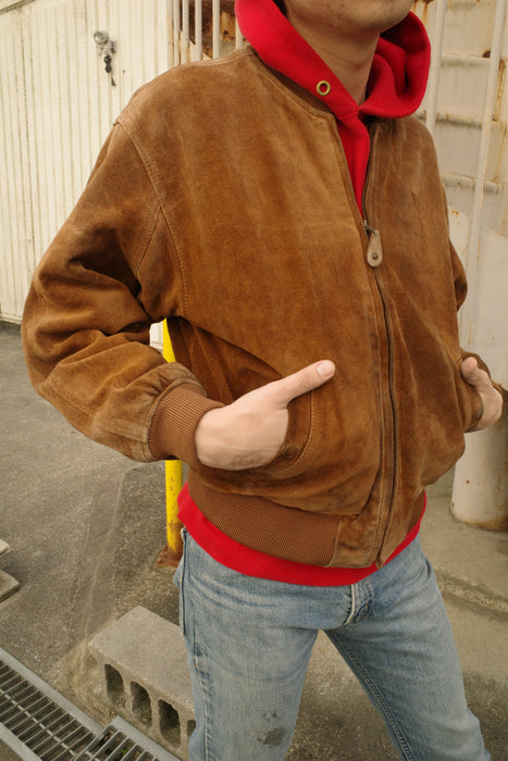 80s BANANA REPUBLIC suede bomber jacket "Safari & Travel"