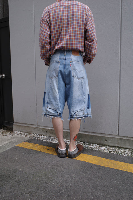 remake Levi's patchwork denim shorts