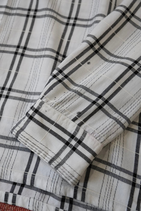 60s Manhattan check rayon shirt