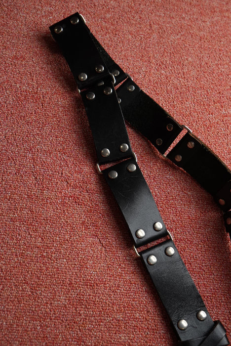 leather studs ring belt